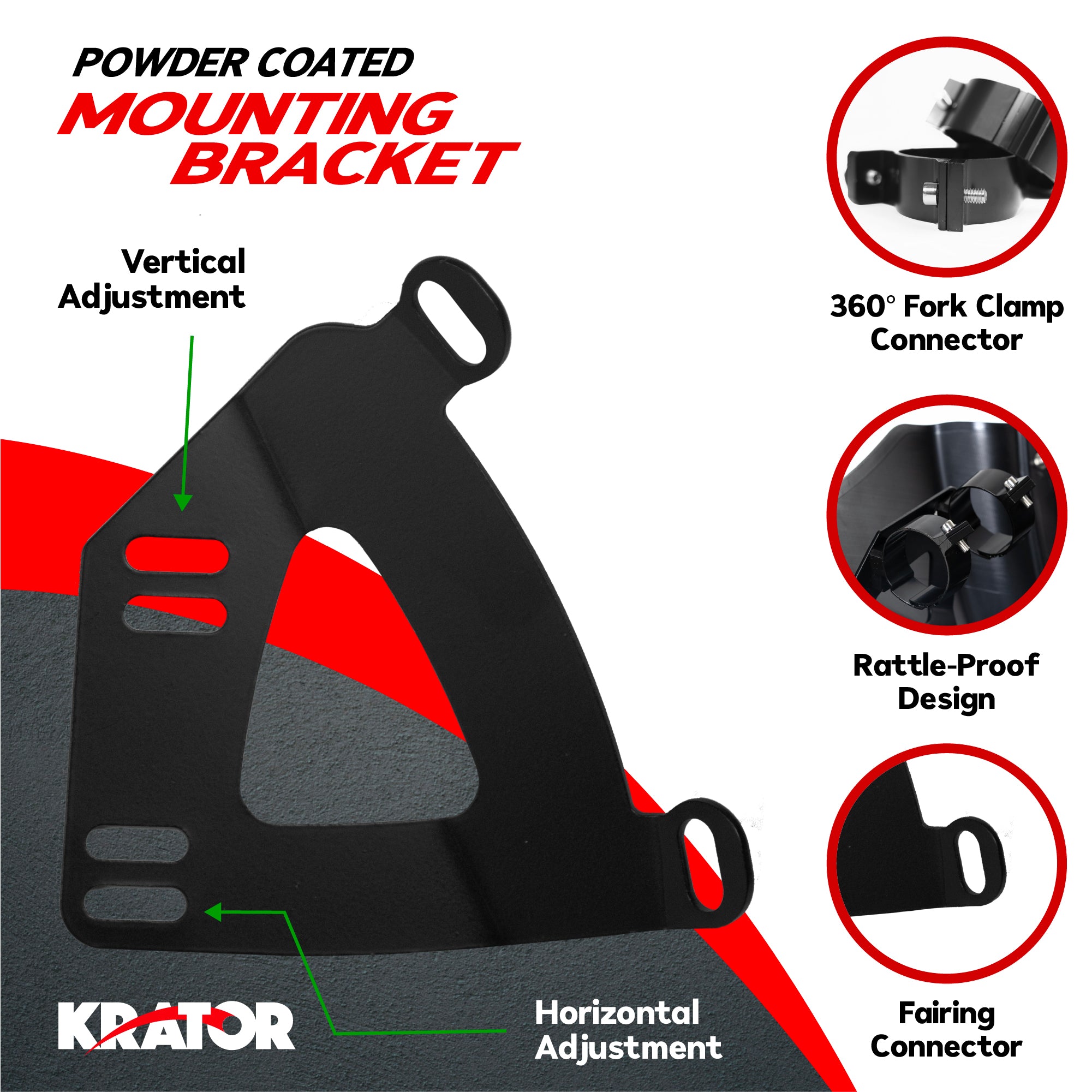 Krator Motorcycle Fairing, for Harley Davidson, Smoke, with Extension, 11" Windshield