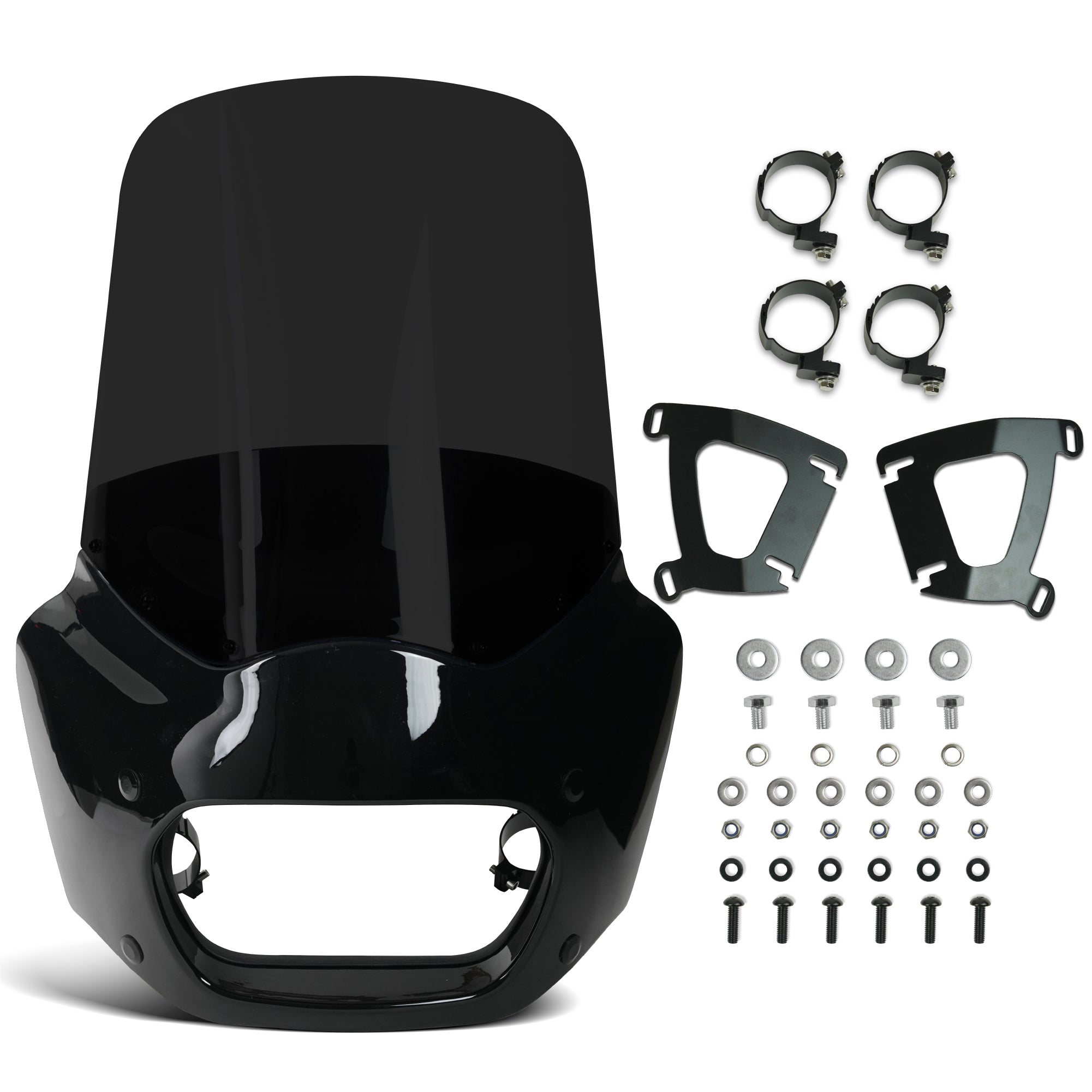 Krator Motorcycle Windshield Fairing & Mounting Kit Compatible with Harley Davidson