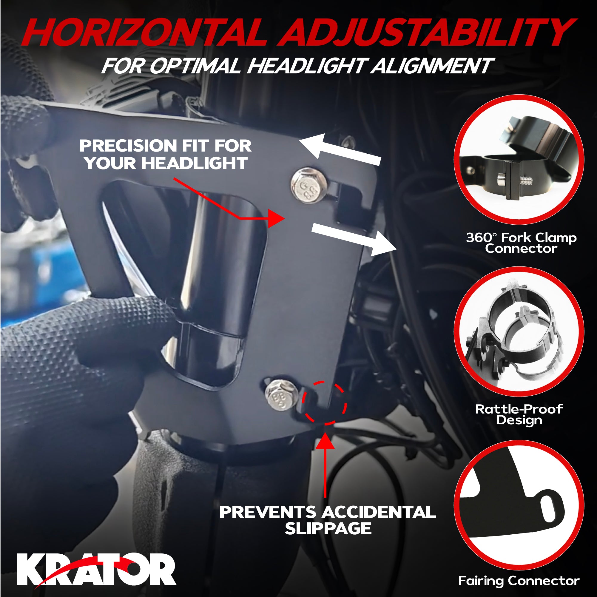 Krator Motorcycle Windshield Fairing & Mounting Kit Compatible with Harley Davidson