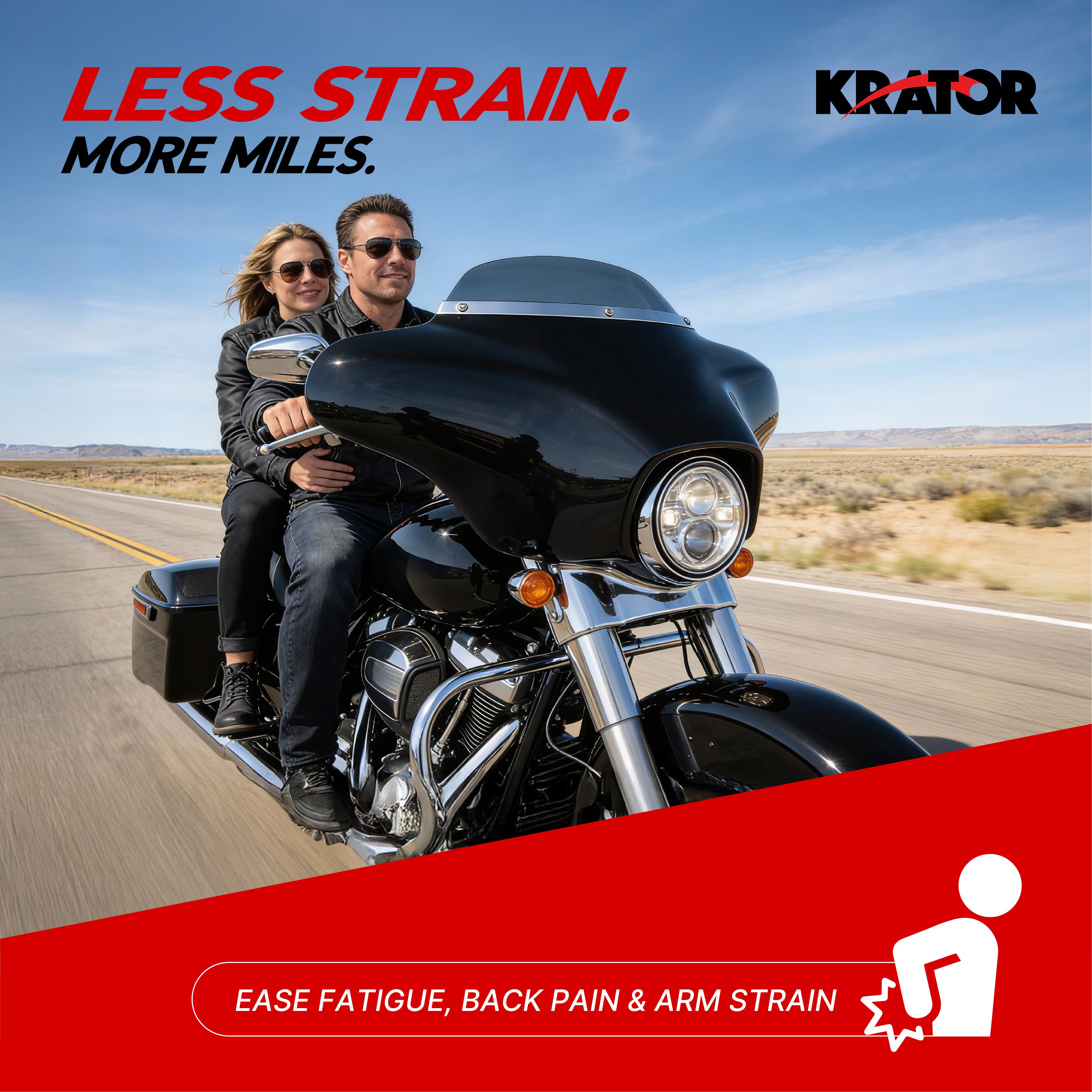 Krator Gloss Black ABS Batwing Motorcycle Fairing with 6" Windshield, Smoke