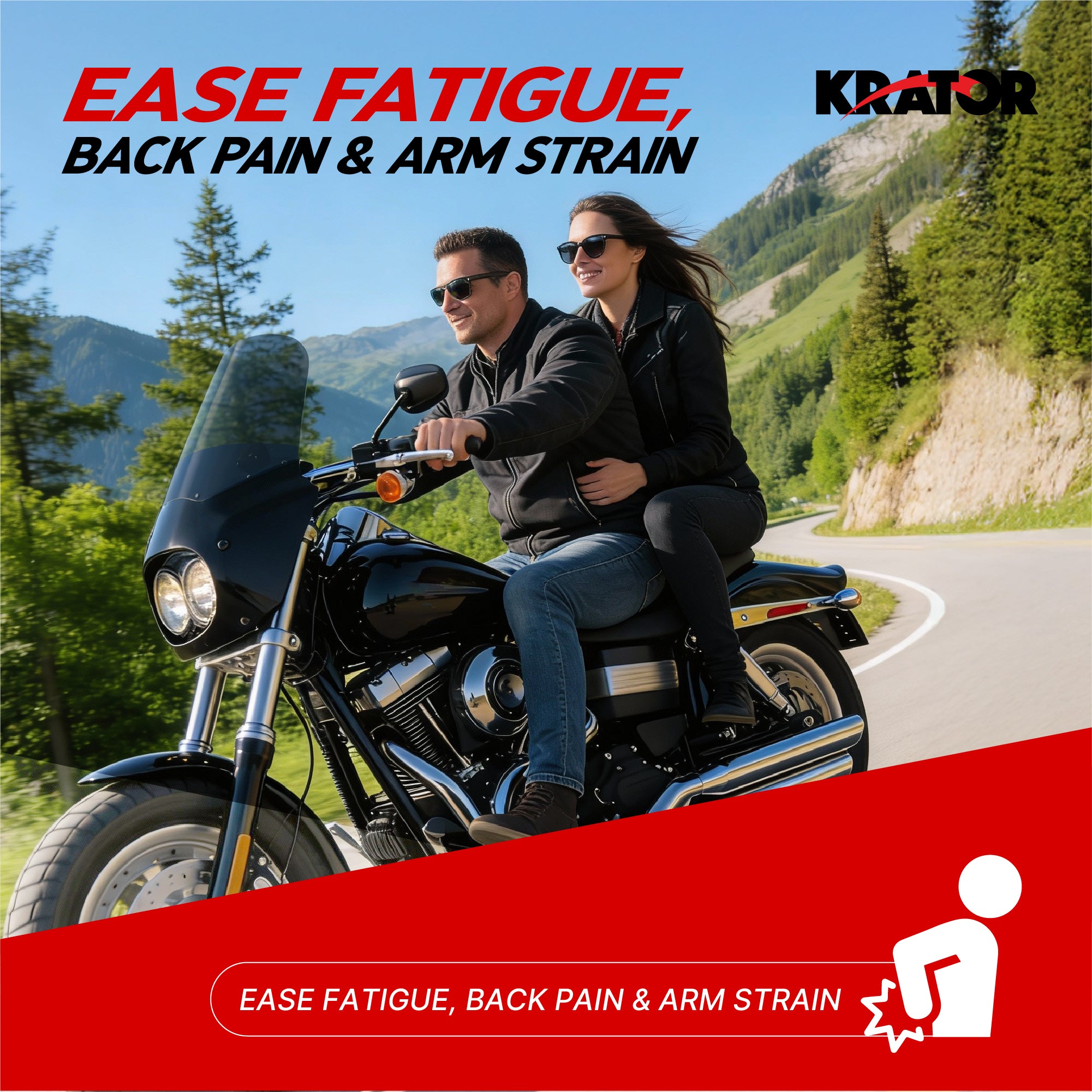 Krator Motorcycle Headlight Fairing ABS Gloss Black Complete Kit