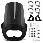 Krator Motorcycle Headlight Fairing ABS Gloss Black Complete Kit