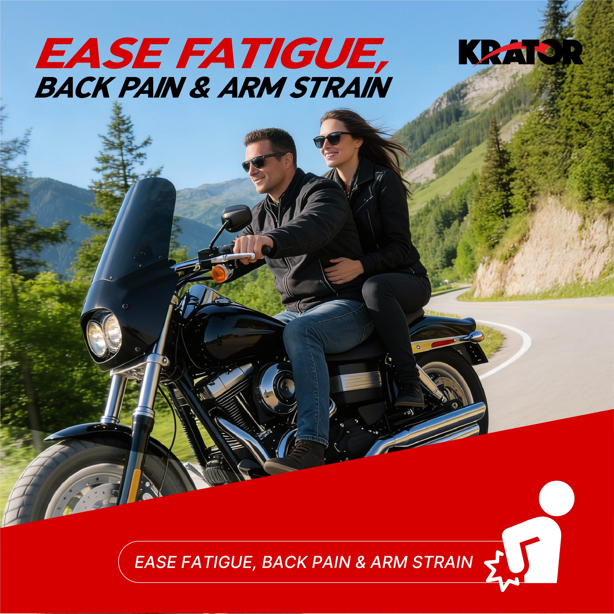 Krator Motorcycle Headlight Fairing ABS Gloss Black Complete Kit