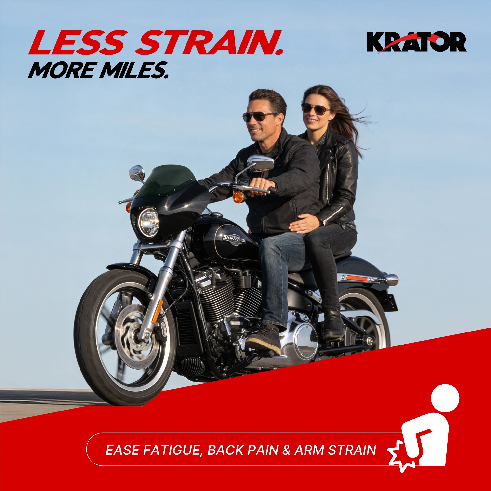 Krator Gloss Black ABS Quarter Motorcycle Fairing with 9" Windshield, Smoke