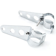 Chrome Headlight Mounting Bracket Fork Ears For Cafe Racer Bobber Bike 31-43mm
