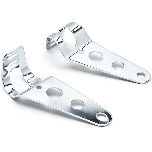 Chrome Headlight Mounting Bracket Fork Ears For Cafe Racer Bobber Bike 31-43mm