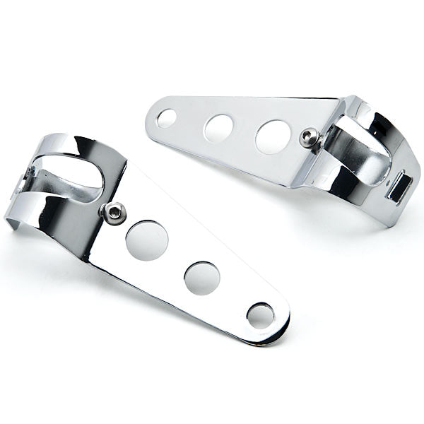 Chrome Headlight Mounting Bracket Fork Ears For Cafe Racer Bobber Bike 31-43mm