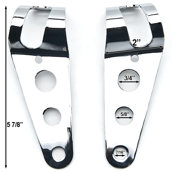 Chrome Headlight Mounting Bracket Fork Ears For Cafe Racer Bobber Bike 31-43mm