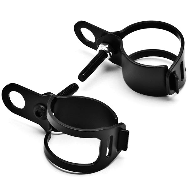 Black Turn Signal Clamp Relocation Mounting Bracket Fork Ears Cafe Racer Bobber Chopper 31-43mm