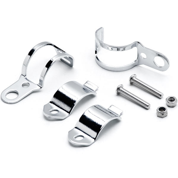 Chrome Turn Signal Clamp Relocation Mounting Bracket Fork Ears Cafe Racer Bobber Chopper 31-43mm