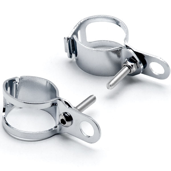 Chrome Turn Signal Clamp Relocation Mounting Bracket Fork Ears Cafe Racer Bobber Chopper 31-43mm