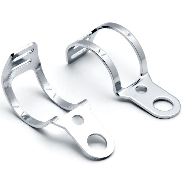Chrome Turn Signal Clamp Relocation Mounting Bracket Fork Ears Cafe Racer Bobber Chopper 31-43mm