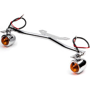 Chrome Driving Passing Lamp Spot Light Bar Bracket with Turn Signals Motorcycle