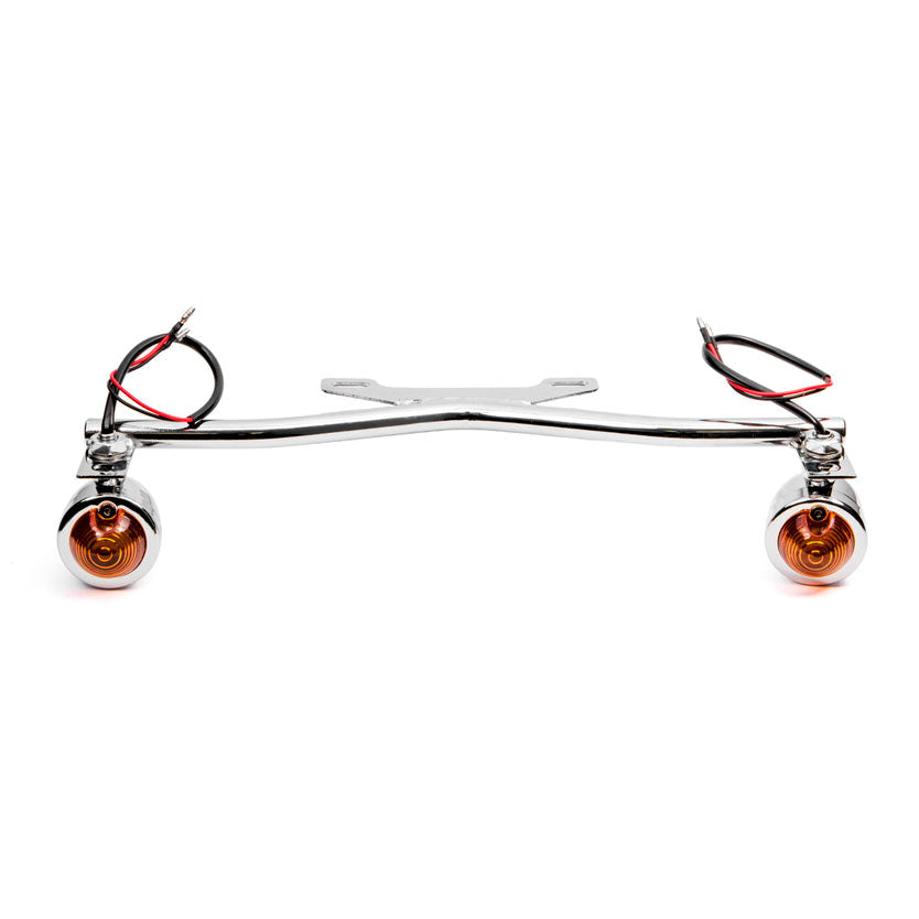 Chrome Driving Passing Lamp Spot Light Bar Bracket with Turn Signals Motorcycle