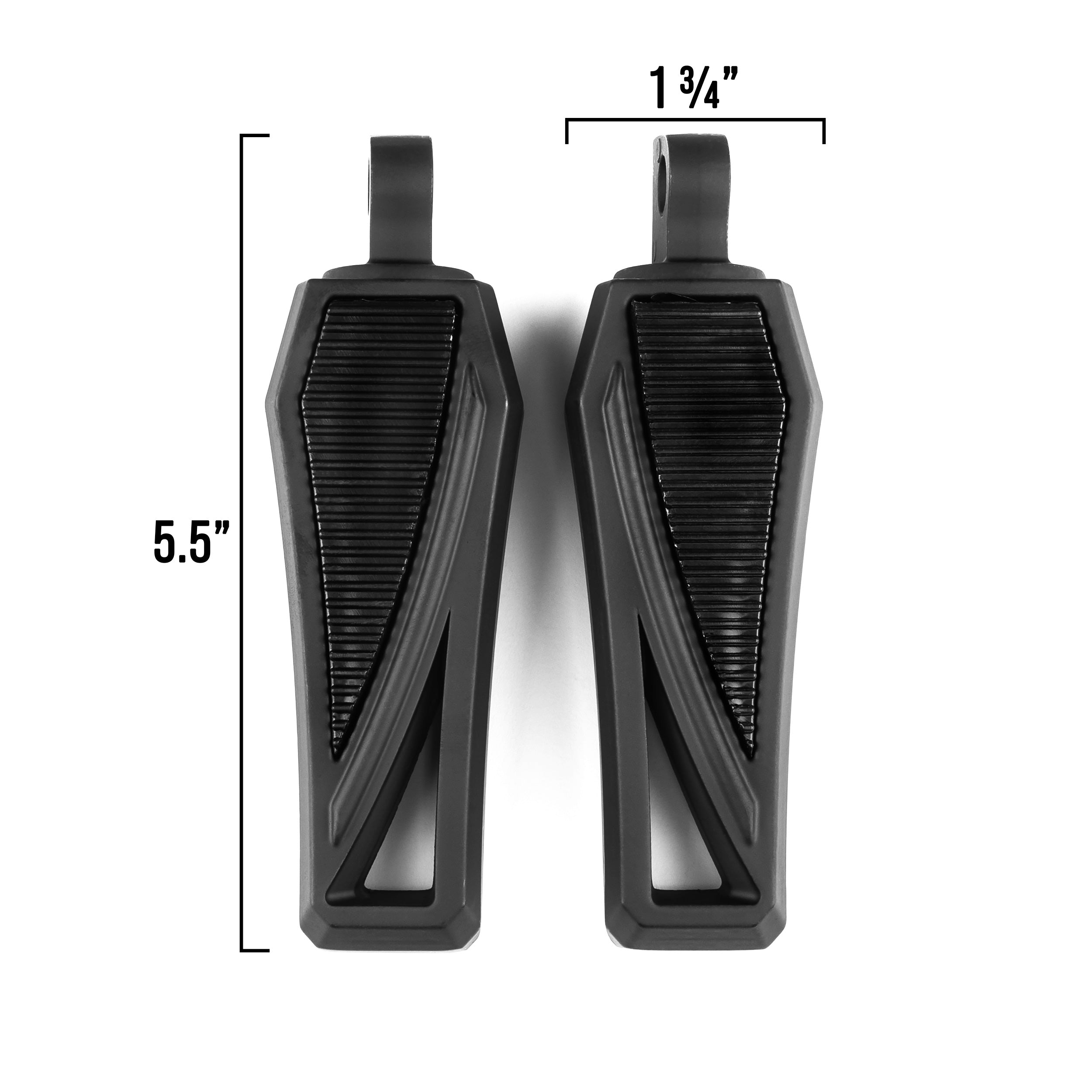 Phantom Foot Pegs Footrest Compatible with Harley Davidson Motorcycles, 1 Pair, Black