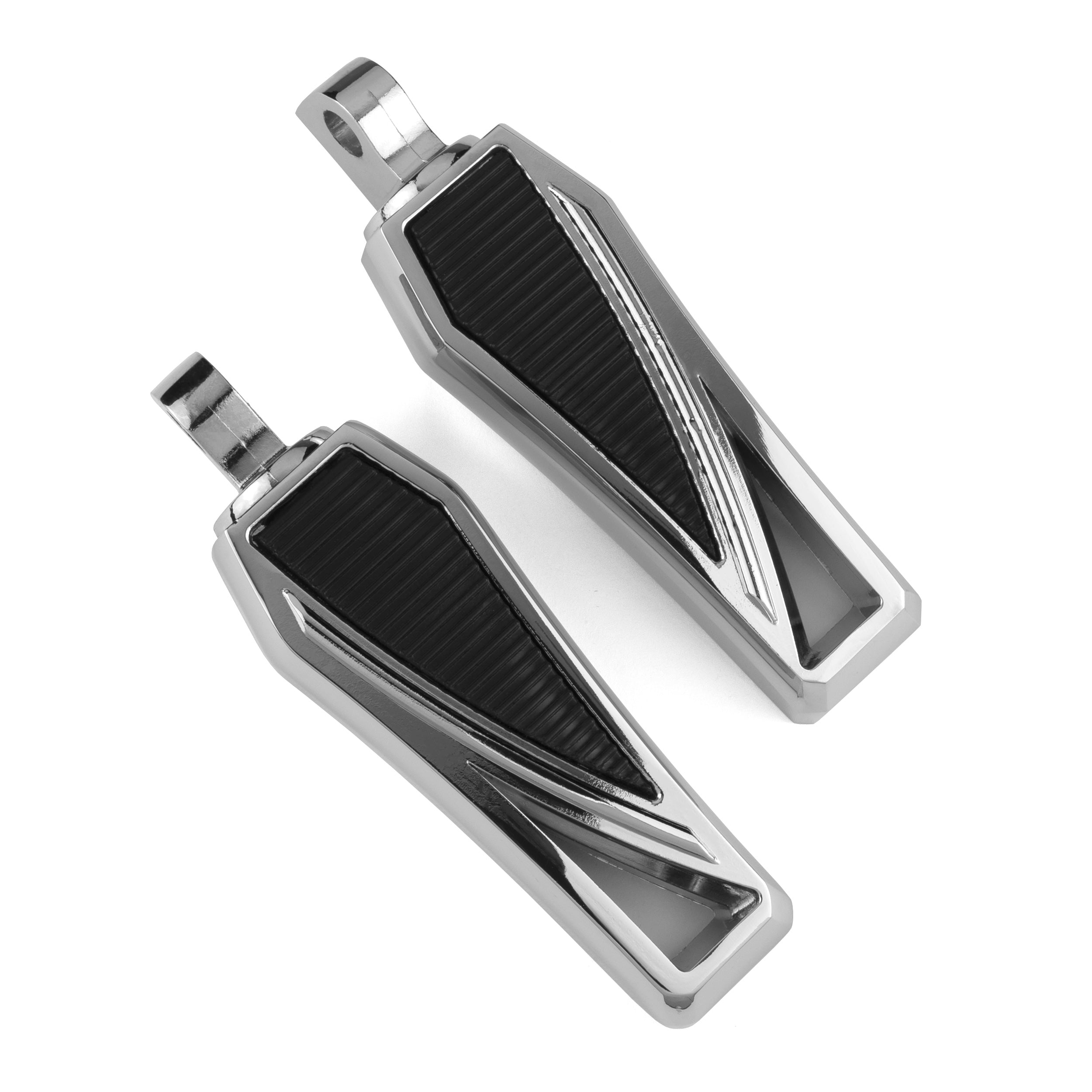 Phantom Foot Pegs Footrest Compatible with Harley Davidson Motorcycles, 1 Pair, Chrome