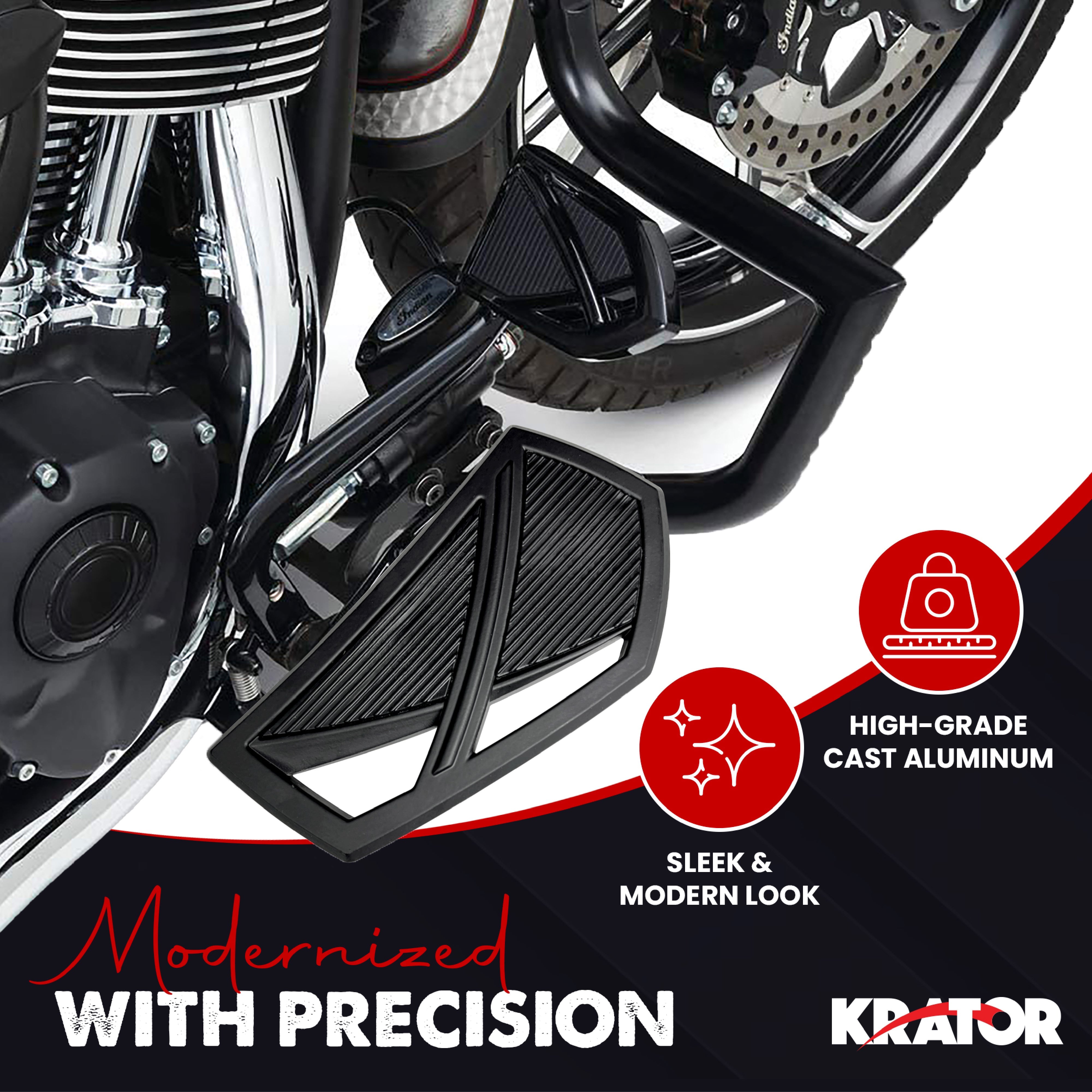Krator Mini Adjustable Floorboards Compatible with Harley