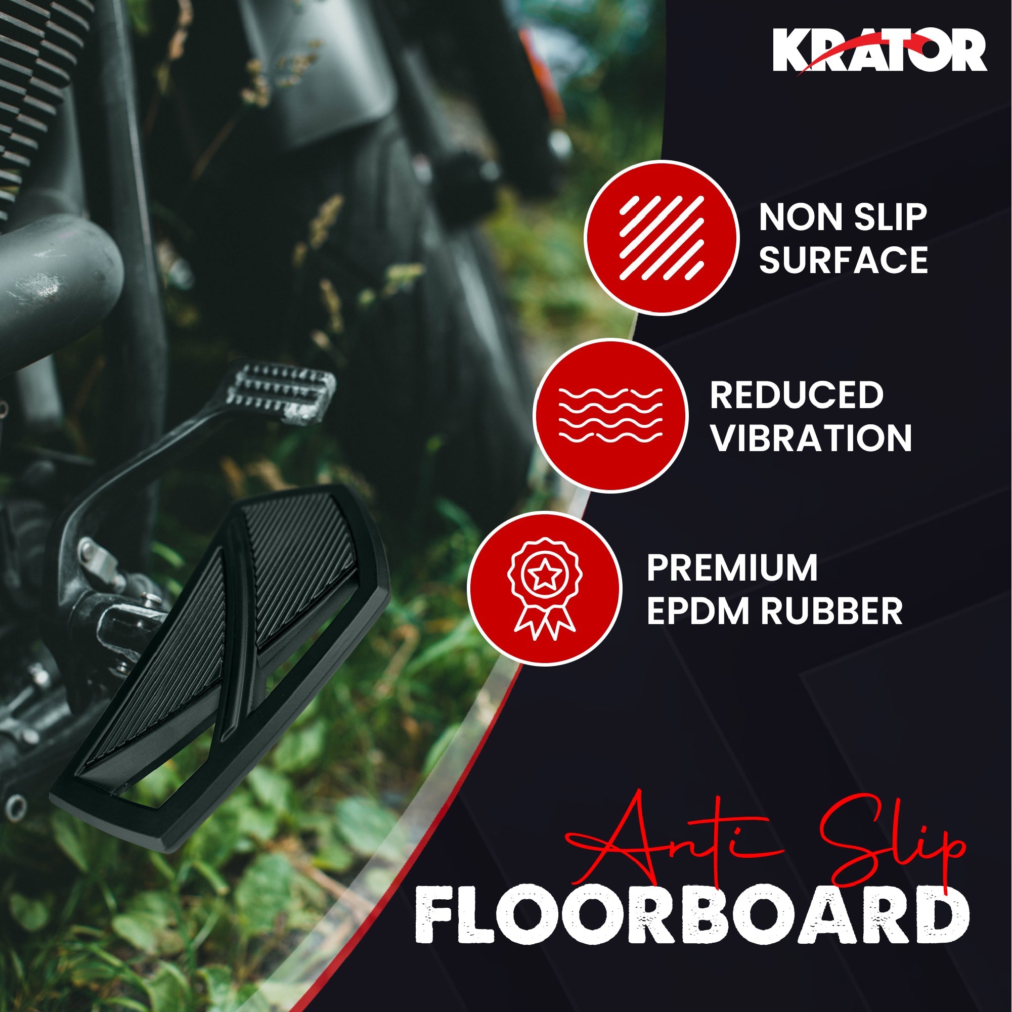 Krator Mini Adjustable Floorboards Compatible with Harley