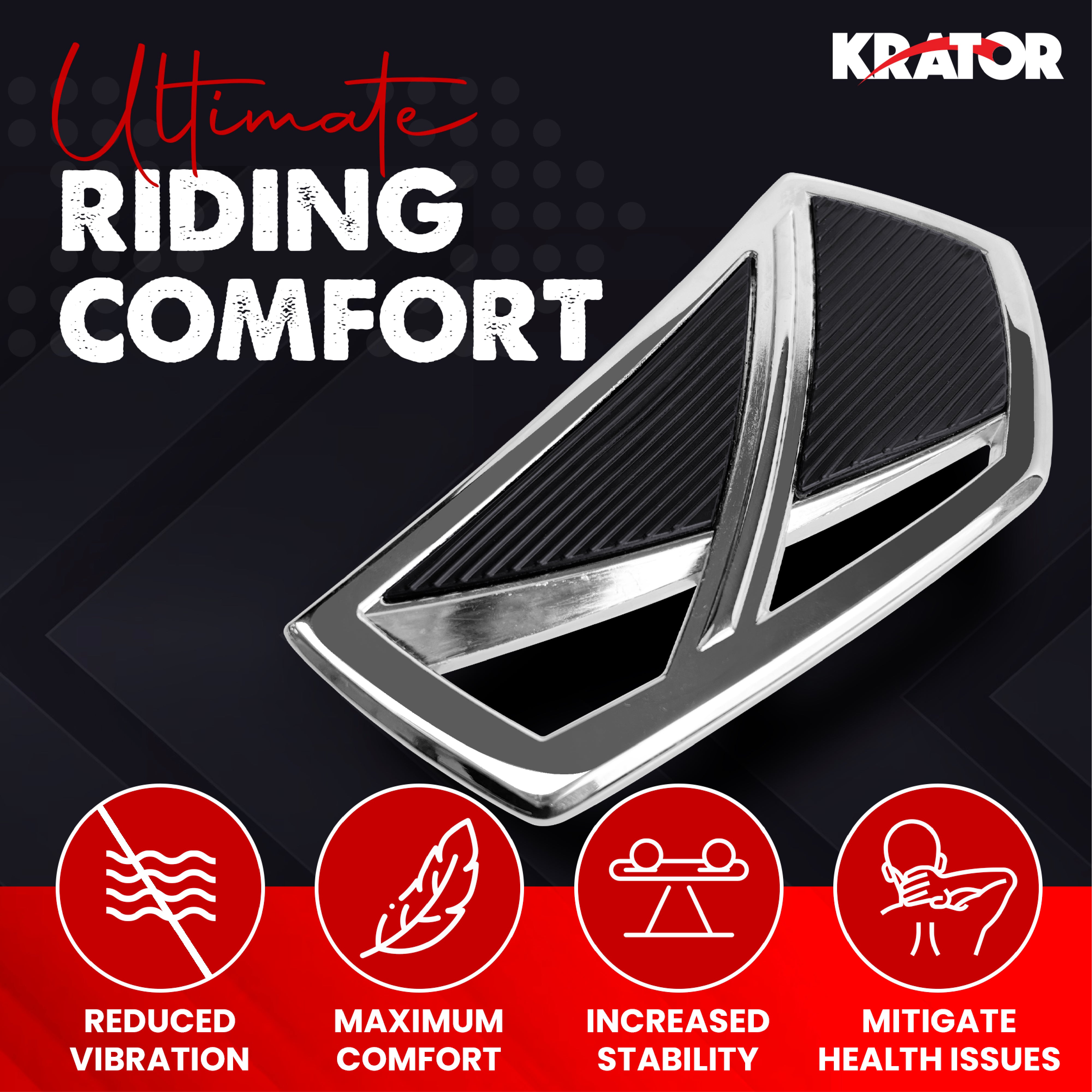 Krator Mini Adjustable Floorboards Compatible with Harley
