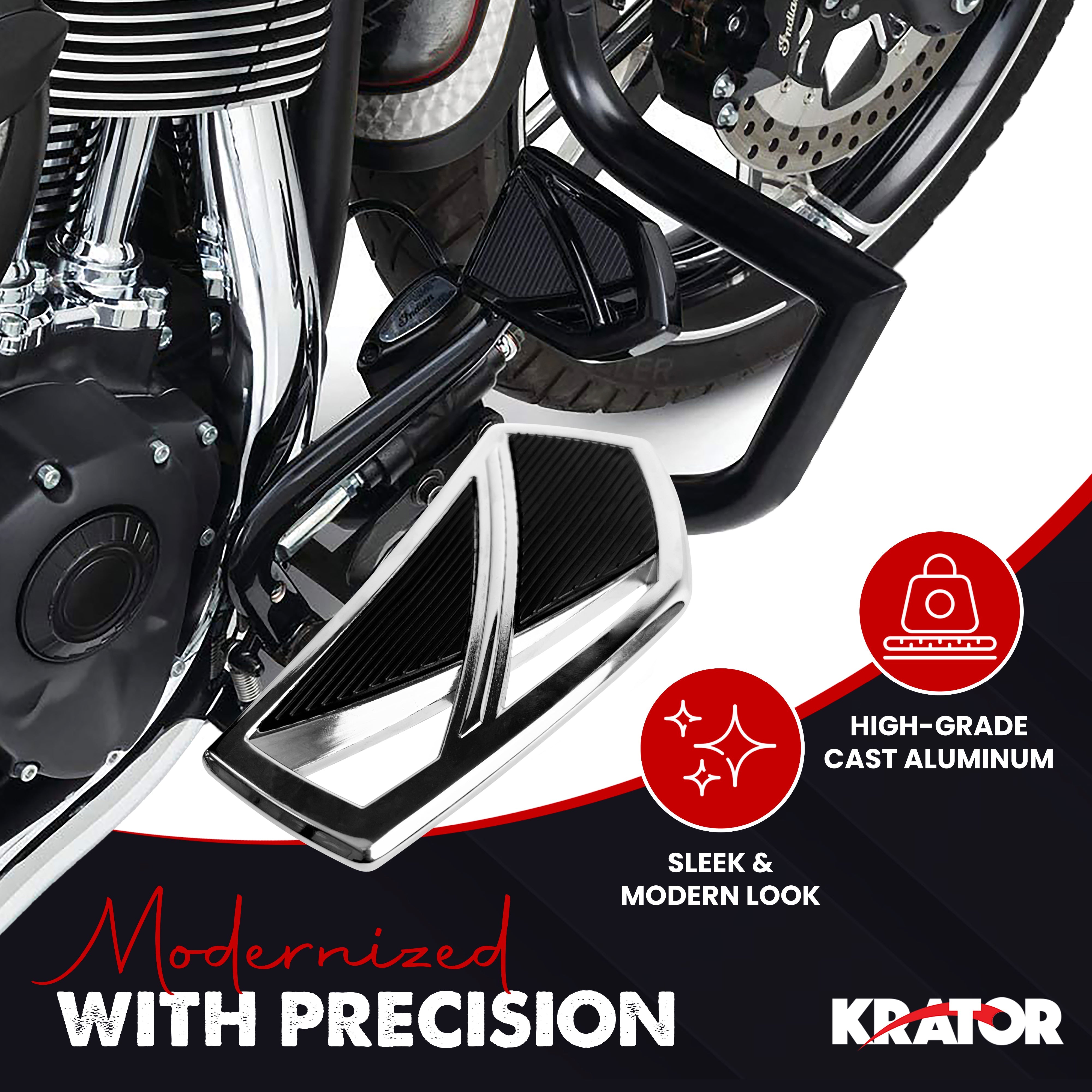 Krator Mini Adjustable Floorboards Compatible with Harley