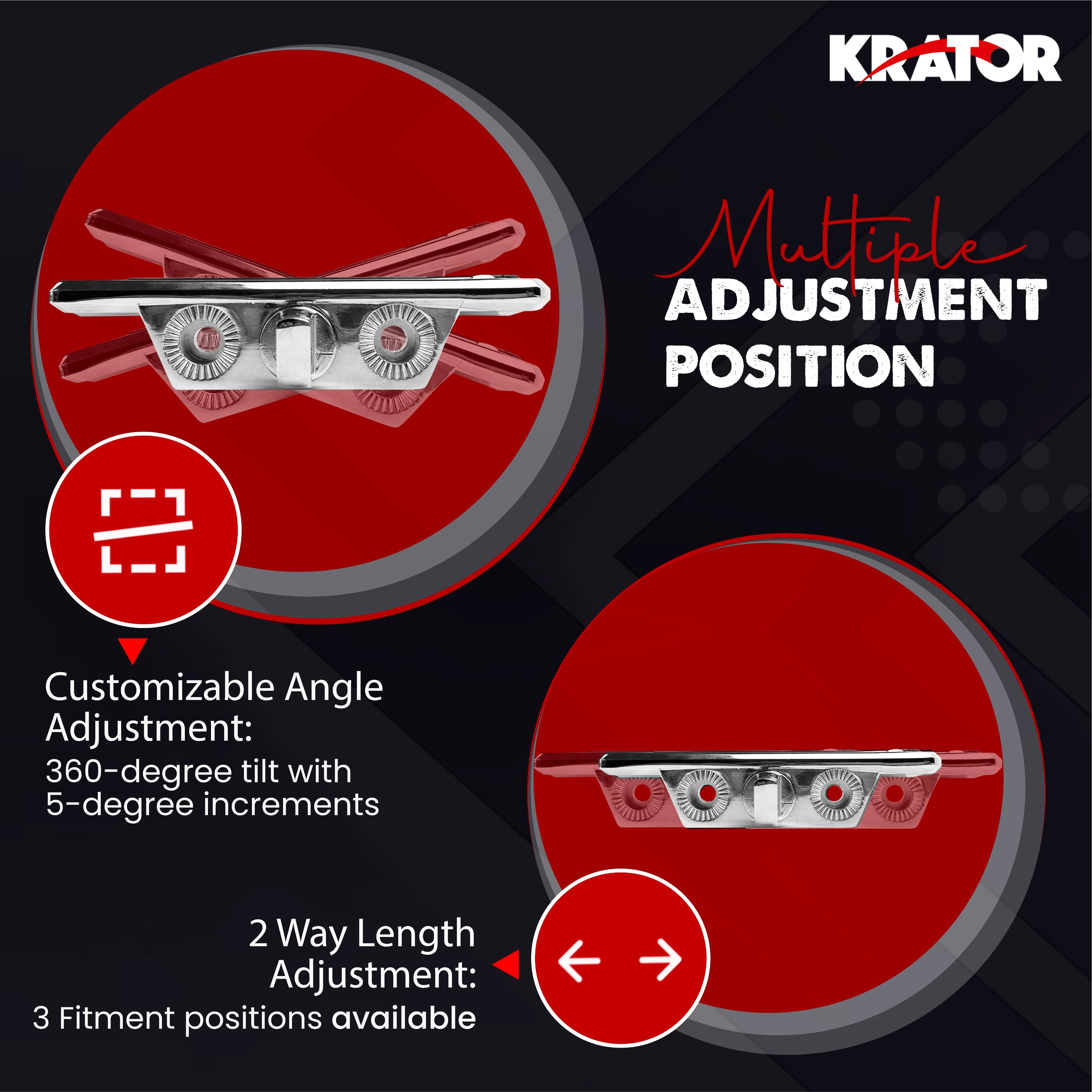Krator Mini Adjustable Floorboards Compatible with Harley