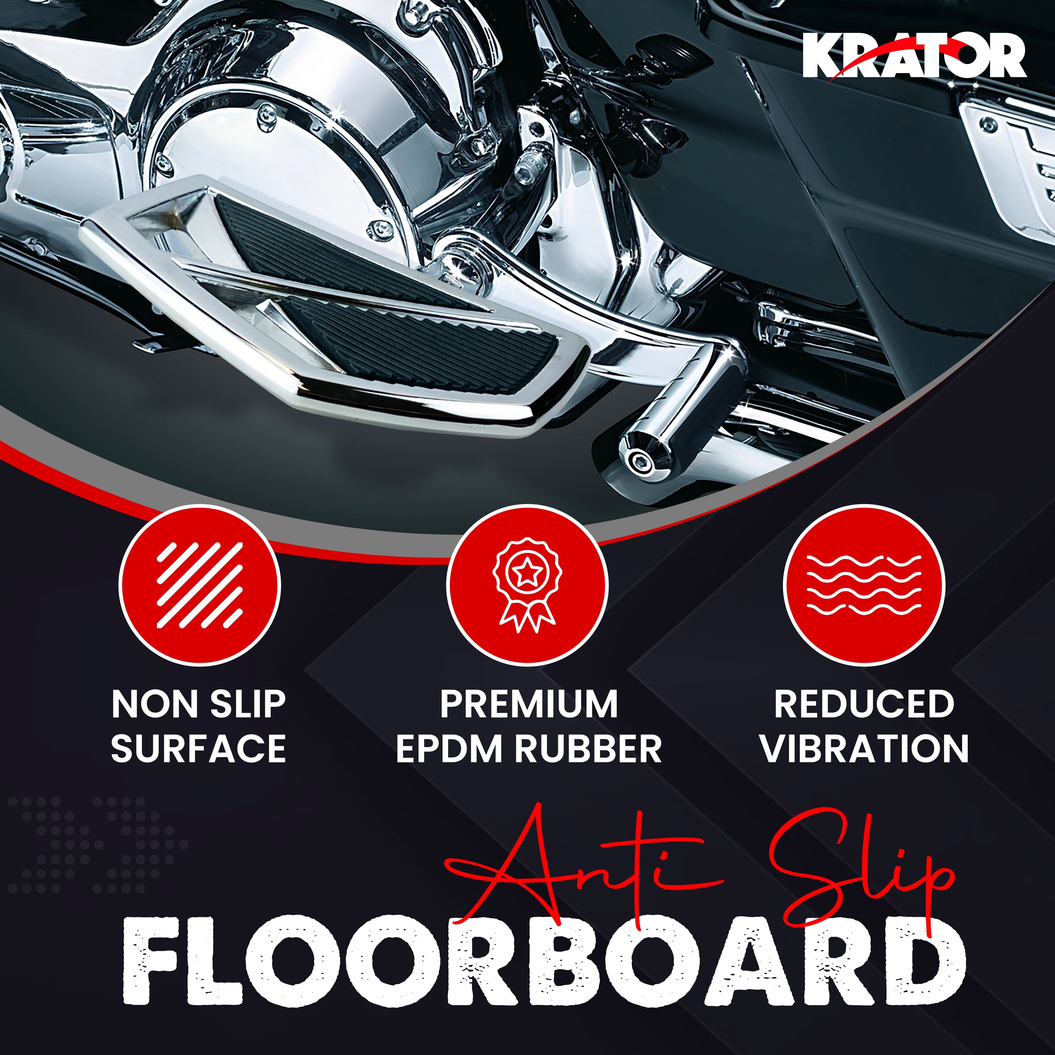 Krator Mini Adjustable Floorboards Compatible with Harley