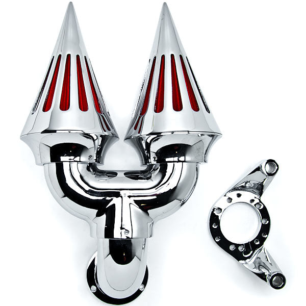 Chrome Dual Spike Intake Air Cleaner Filter Kit for Harley CV Carb Delphi V-Twin