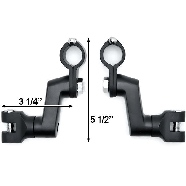 Black 1" Engine Guard Bowleg Footpeg Clamps for Motorcycles Cruisers Bobbers