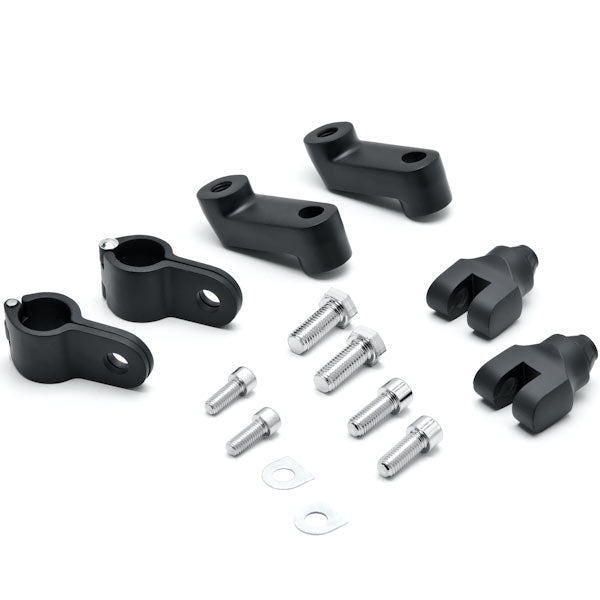 Black 1" Engine Guard Bowleg Footpeg Clamps for Motorcycles Cruisers Bobbers