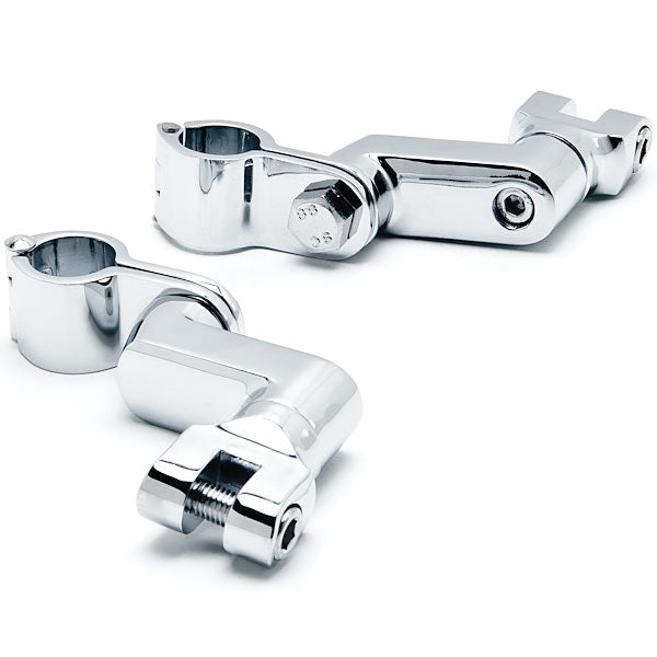 Chrome 1" Engine Guard Bowleg Footpeg Clamps for Motorcycles Cruisers Bobbers