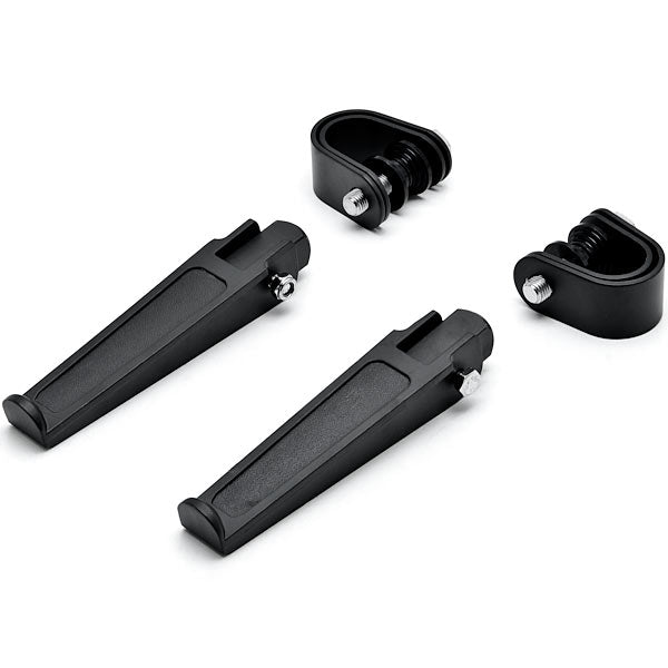 Black Anti-Vibrate Engine Guard Foot Pegs w/ Clamps 1" to 1-1/4" Highway Bars, Crash Bars, Engine Guards