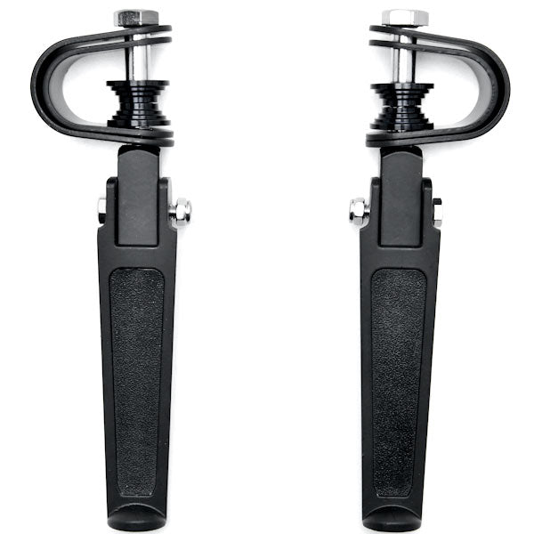 Black Anti-Vibrate Engine Guard Foot Pegs w/ Clamps 1" to 1-1/4" Highway Bars, Crash Bars, Engine Guards