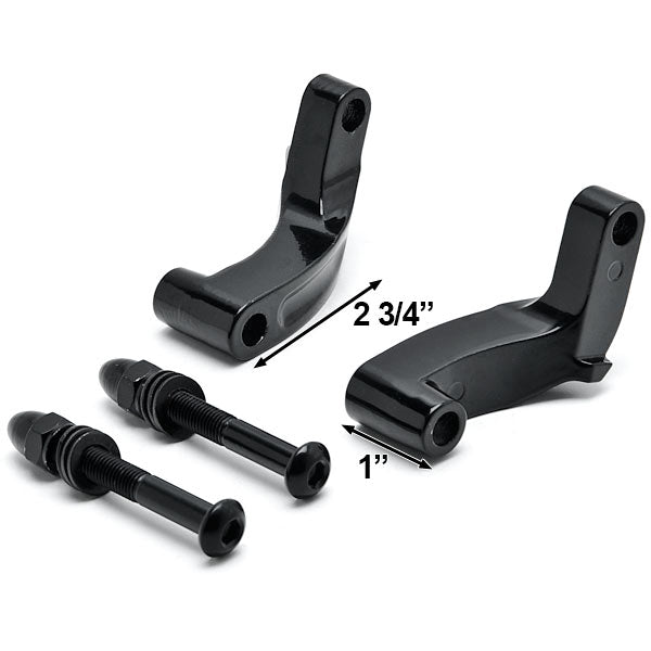 Black Mirror Relocation Extension Adapter Kit for Harley Davidson Motorcycles