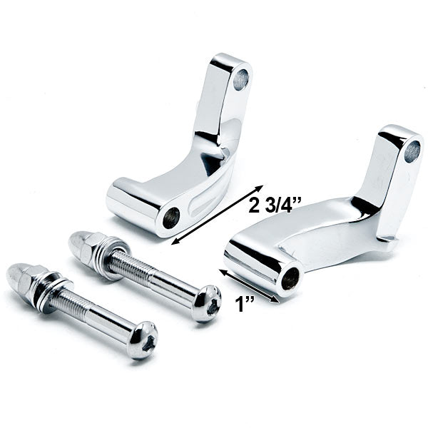 Chrome Mirror Relocation Extension Adapter Kit for Harley Davidson Motorcycles