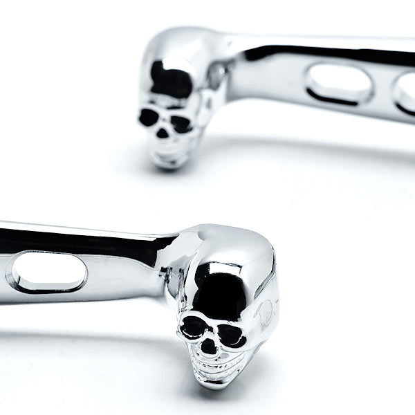 NEW Chrome Skull Motorcycle Hand Levers Front Hand Controls for Harley Davidson