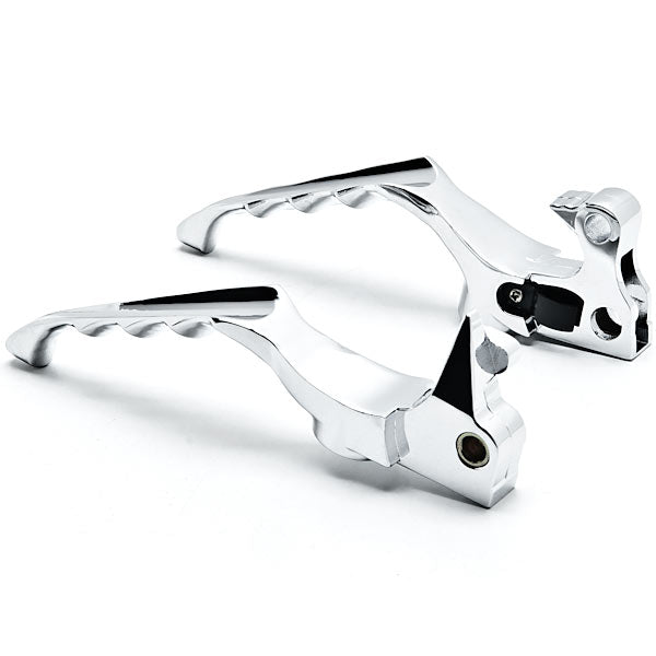 Chrome Hand Levers Skull Cross Grooved Replaceable Medallion Emblems for Harleys