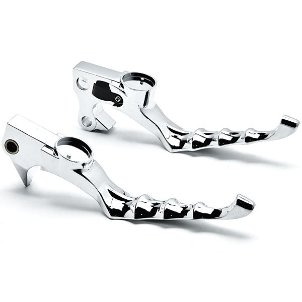 Chrome Hand Levers Skull Cross Grooved Replaceable Medallion Emblems for Harleys