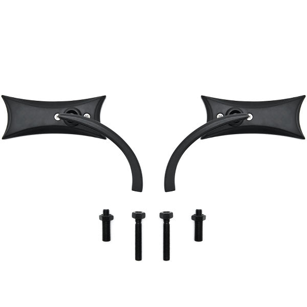 Black Twisted Custom Rearview Mirrors For Harley Motorcycle Cruiser Chopper Bolt