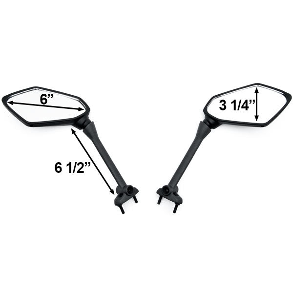 Black Motorcycle Mirrors For Kawasaki Ninja 650R 09-14 / 400R 10-14 /Z1000 11-14