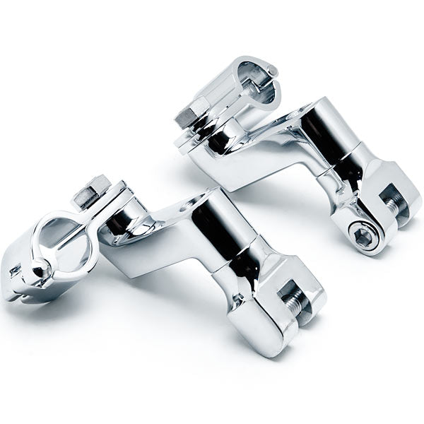 Chrome 1 1/4" Engine Guard Bowleg Footpeg Clamps for Motorcycle Cruisers Bobbers