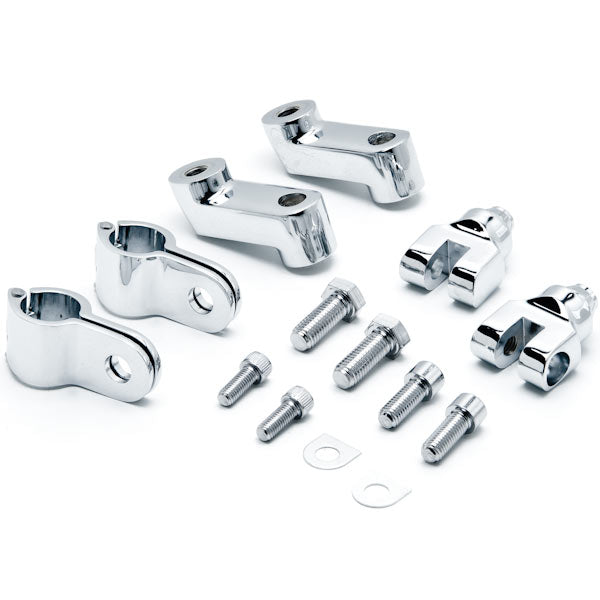 Chrome 1 1/4" Engine Guard Bowleg Footpeg Clamps for Motorcycle Cruisers Bobbers