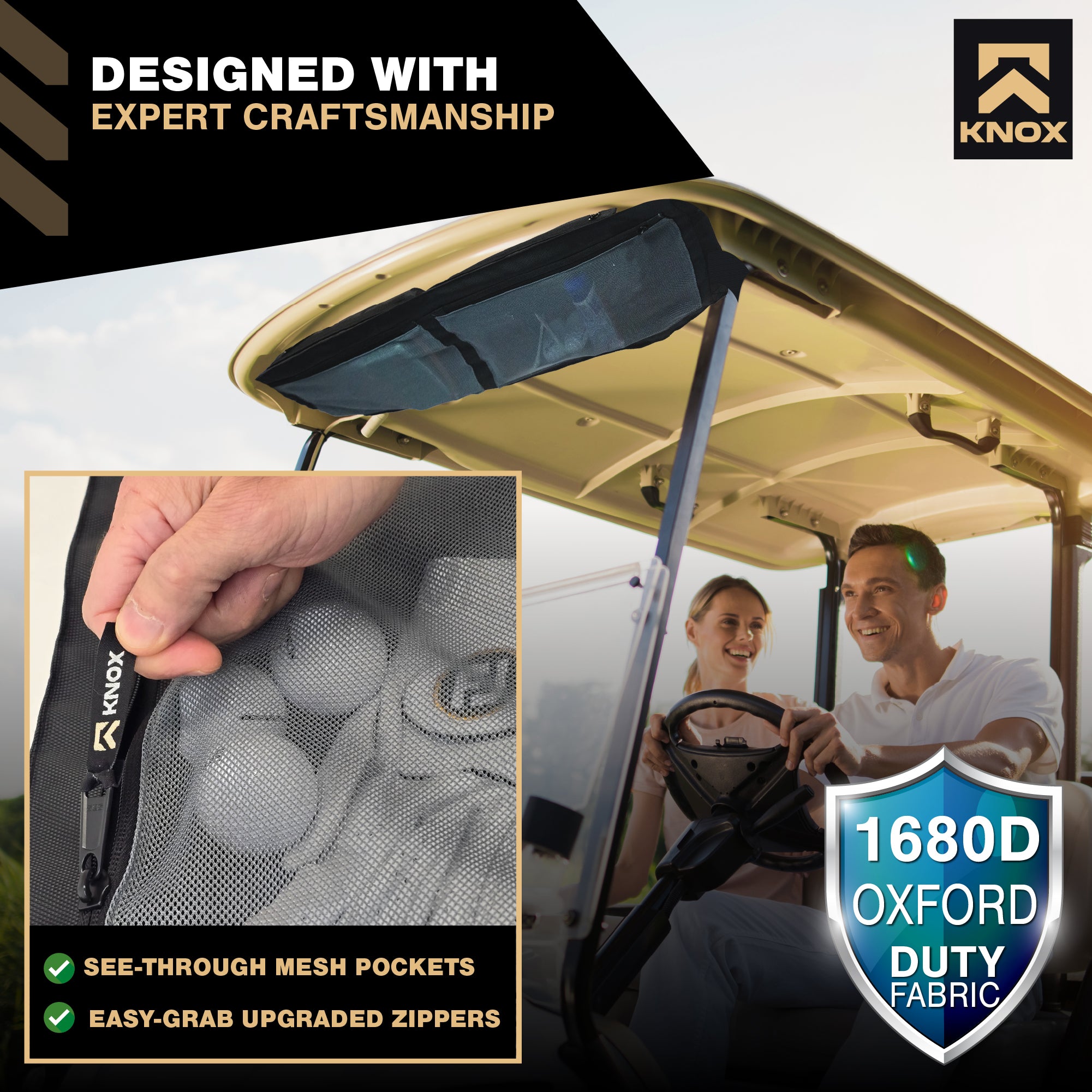 KNOX Golf Cart Overhead Storage, Club Car Precedent, Tempo, Onward Compatible