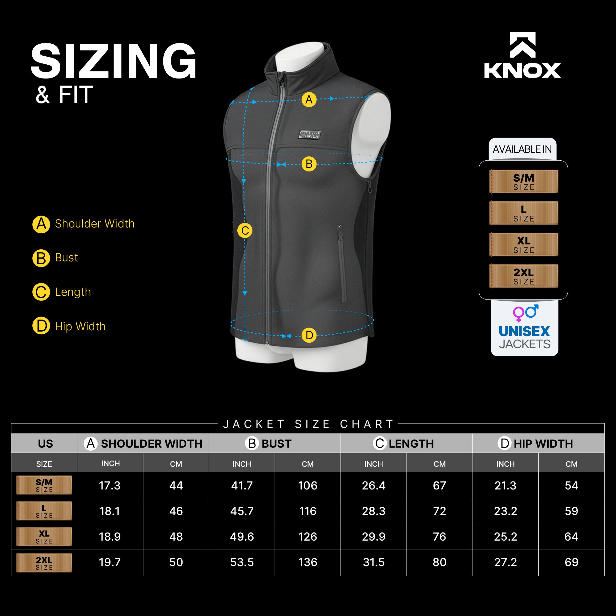 KNOX Heated Vest with Battery Pack, 13 Heating Zones