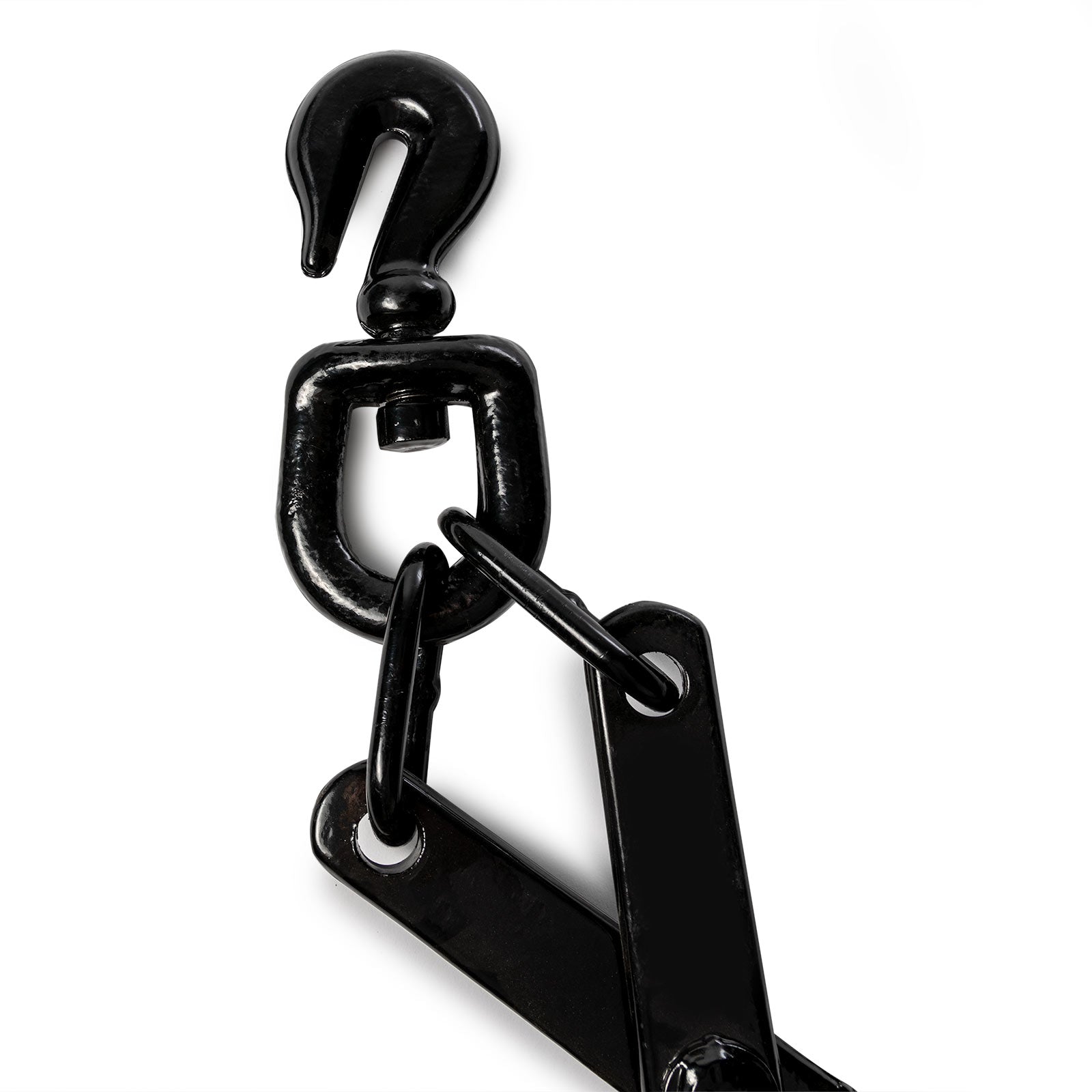 Swivel Grab Skidding Tongs - 28" Jaw Opening Black Log Chain Grabber with Hook