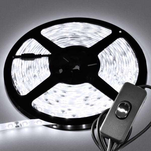 16.4' Feet Cool White 300 LEDs Light SMD3528 On/Off Switch Control Kit 110V Plug