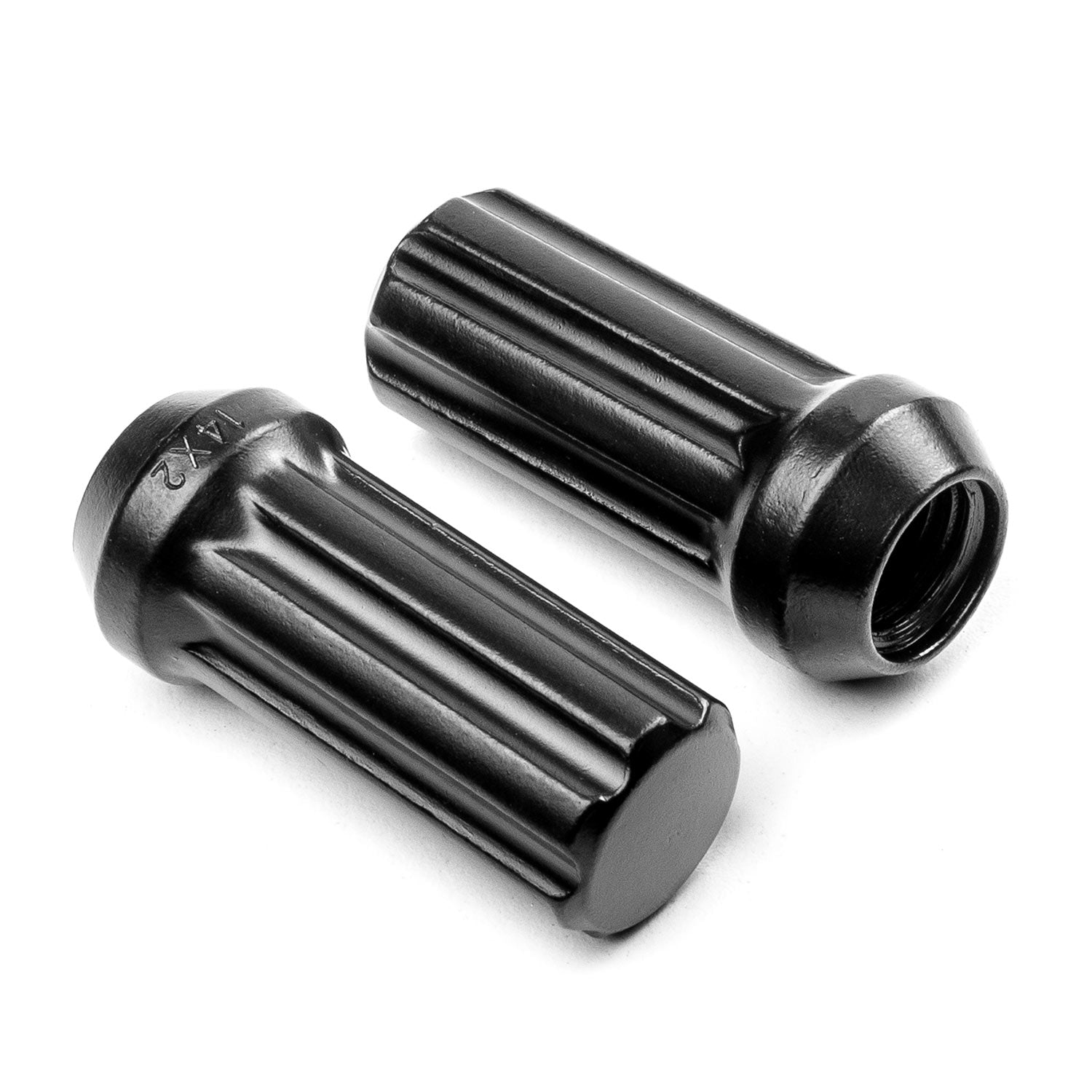 32x Black 14x2 Spline Lug Nuts + 2 Keys - Anti-Theft Locking Wheel Lug Nuts