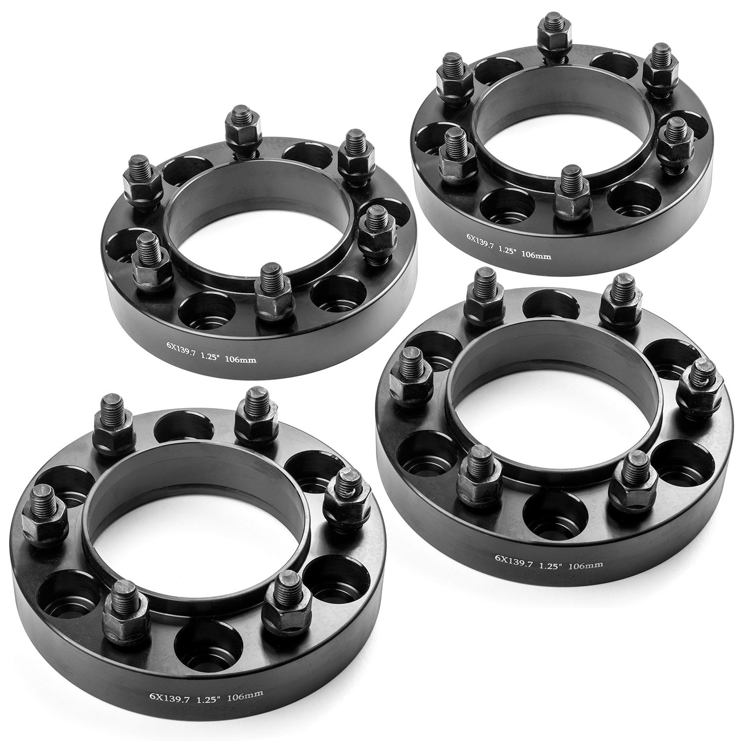 4pc Full Hub Centric Wheel Adapters for Toyota 6x139.7 MM (1.25" Thick)