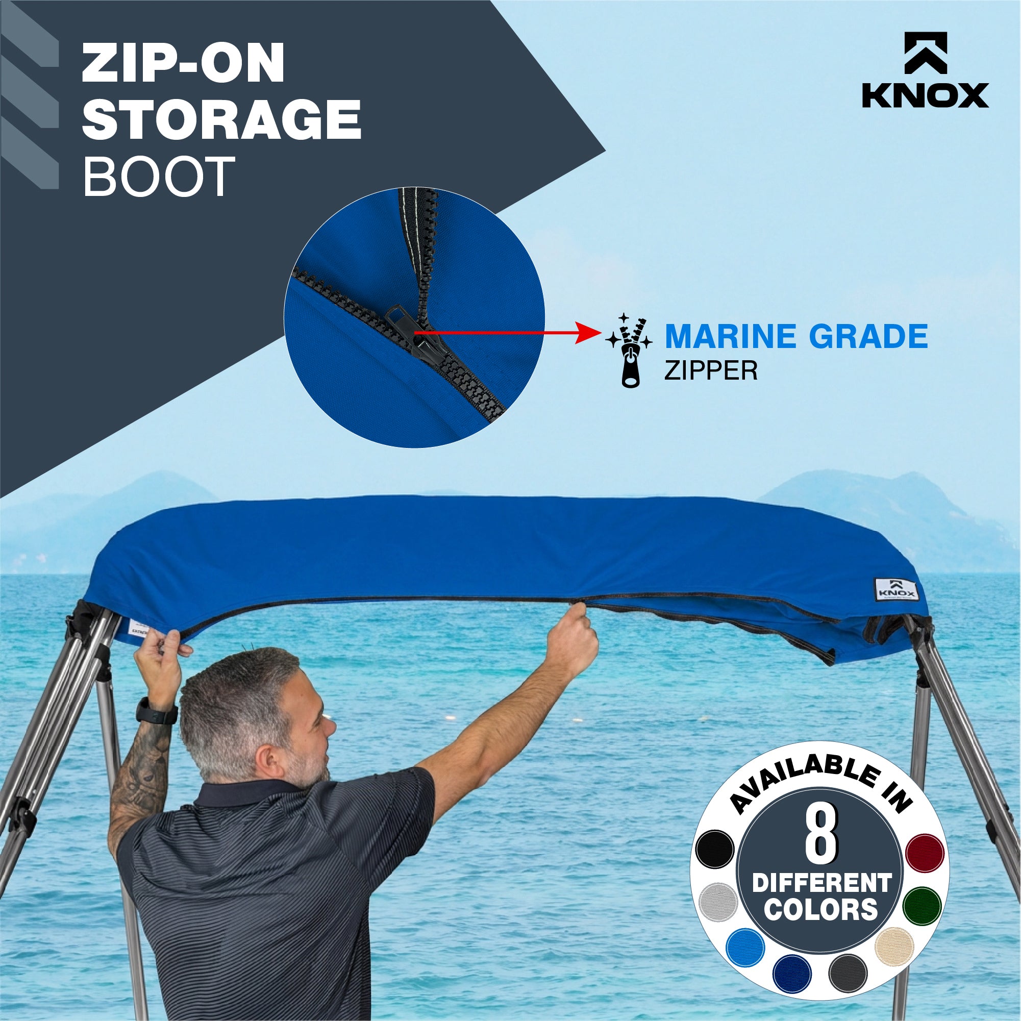 KNOX Universal 3 Bow Bimini Mesh Enclosure Only