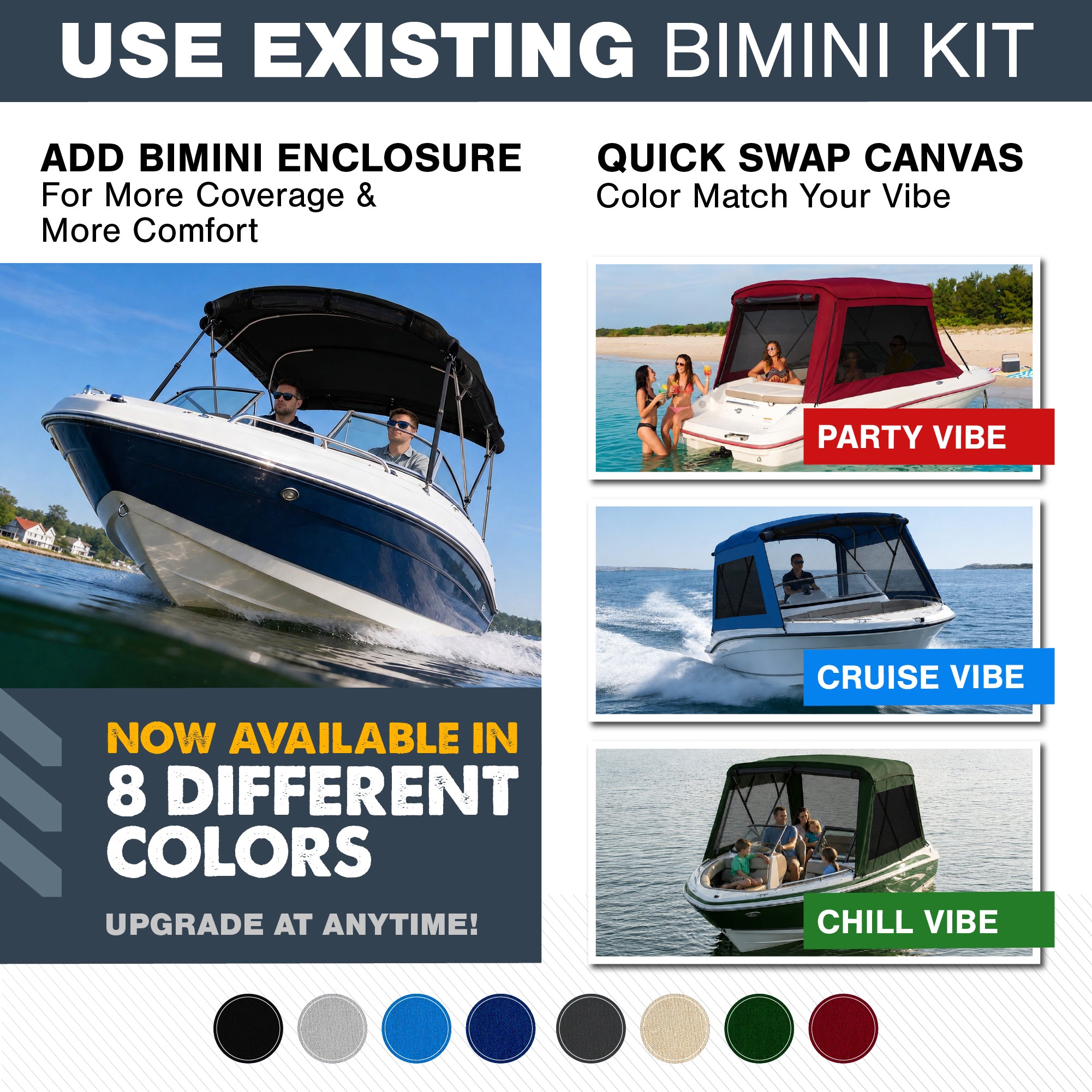 KNOX Universal 3 Bow Bimini Mesh Enclosure Only