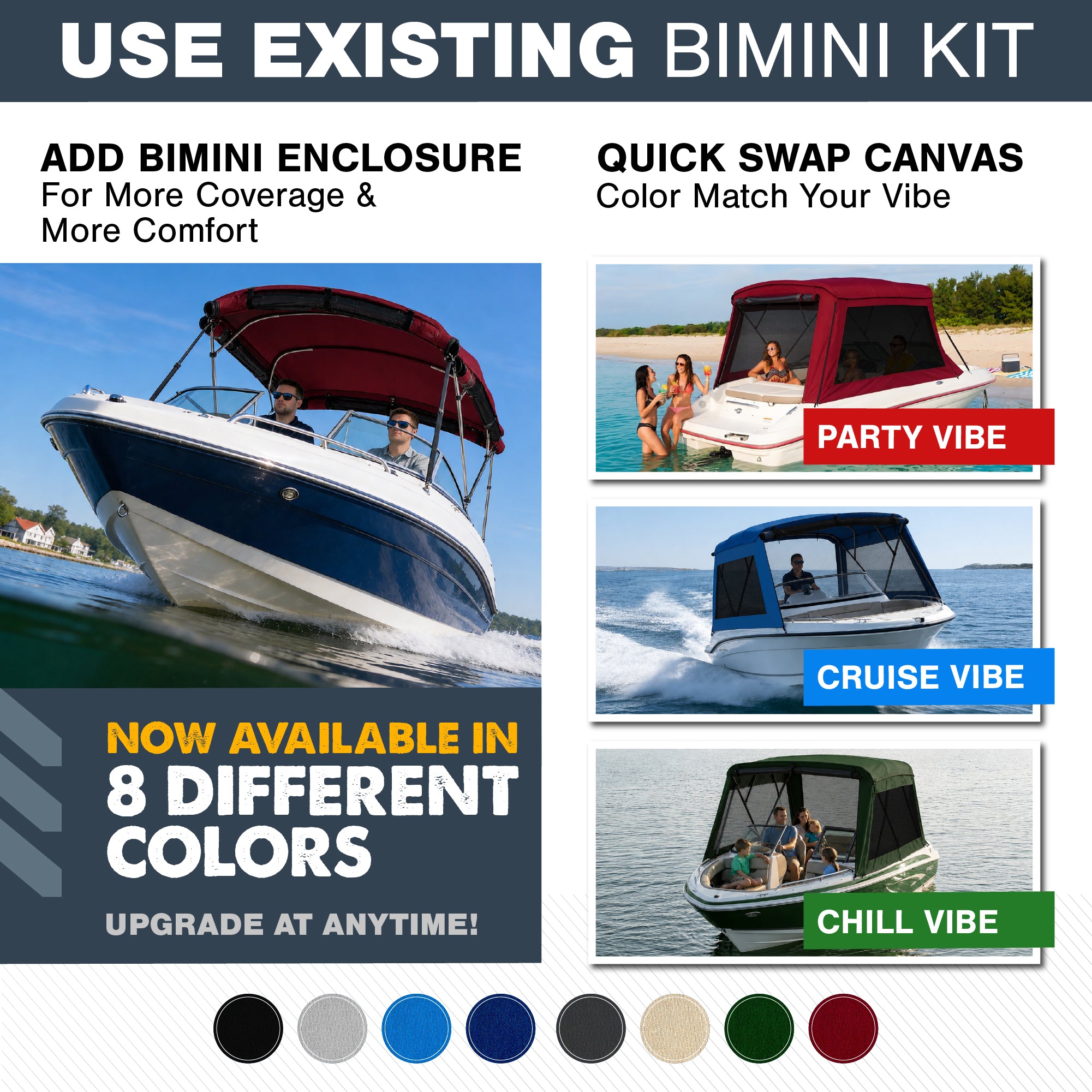 KNOX Universal 3 Bow Bimini Mesh Enclosure Only